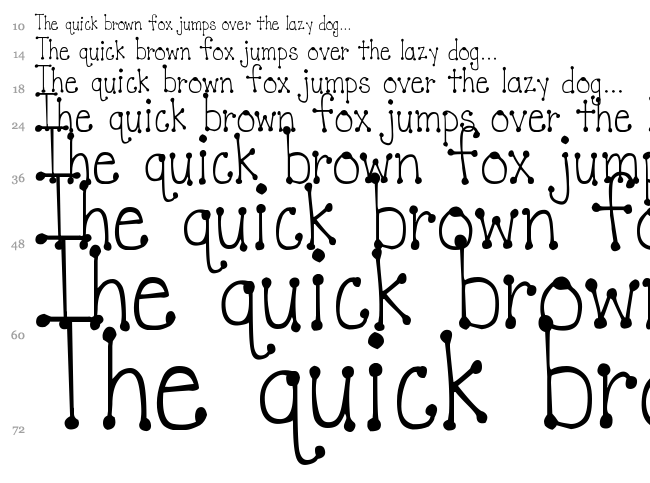 DJB It's Full of Dots font waterfall